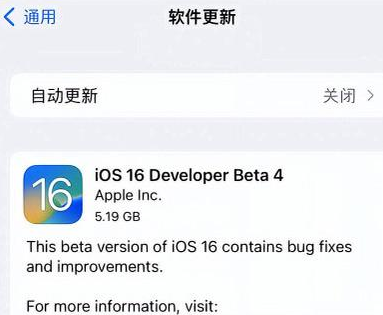 王下乡苹果手机维修分享iOS16 Beta4 更新内容及升级建议 